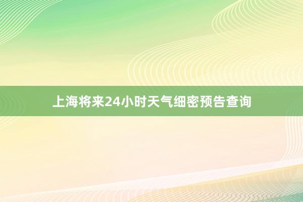 上海将来24小时天气细密预告查询